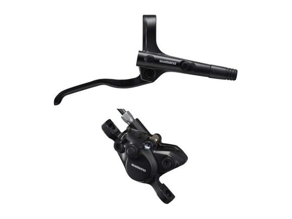 SHIMANO BR-MT200 / BL-MT200 bled brake lever/post mount calliper, black, front right click to zoom image