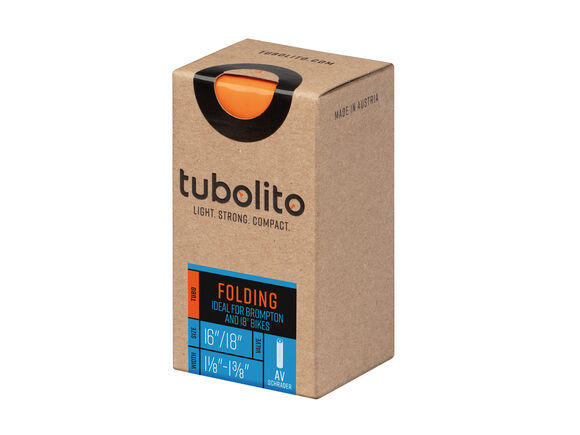 TUBOLITO Tubolito Tubo Folding Bike 40mm Schrader Valve in Orange (16/18 x 1 1/8 - 1 3/8") click to zoom image