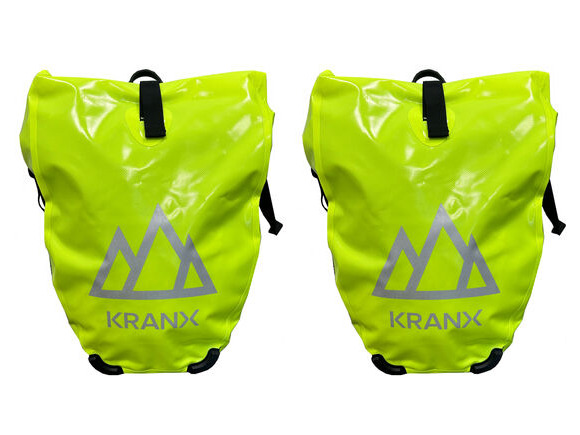 KranX Grampian Waterproof Panniers in Fluo Yellow 48L (Pair) click to zoom image