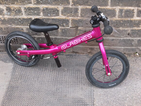 SECOND HAND Islabikes Rothan 12 balance bike Pink click to zoom image