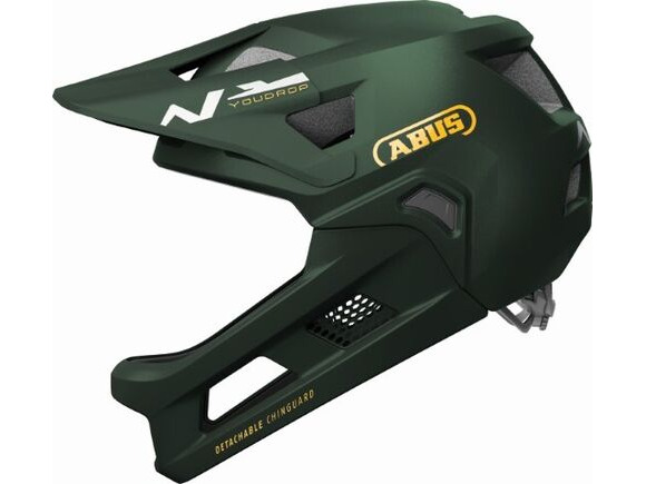 ABUS YouDrop FF Kids Full Face MTB Helmet in Moss Green (48-55cm) click to zoom image