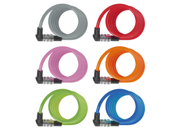 ABUS 3506C Combi Coil Cable Lock 6mm/120cm in Assorted Colours (Bulk Pack) click to zoom image