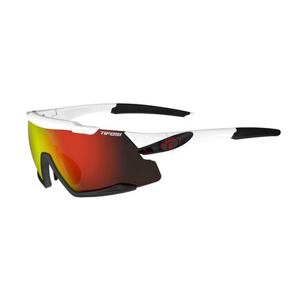 TIFOSI Aethon Interchangeable Clarion Lens Sunglasses 2019 White/Black/Clarion Red click to zoom image
